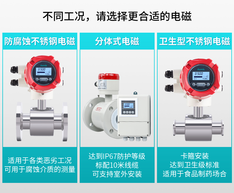 彩名堂LDG-MIK电磁流量计不同工况下的选择