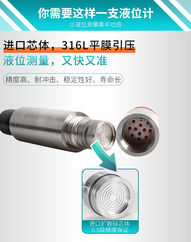 彩名堂MIK-P260S投入式液位变送器进口芯体