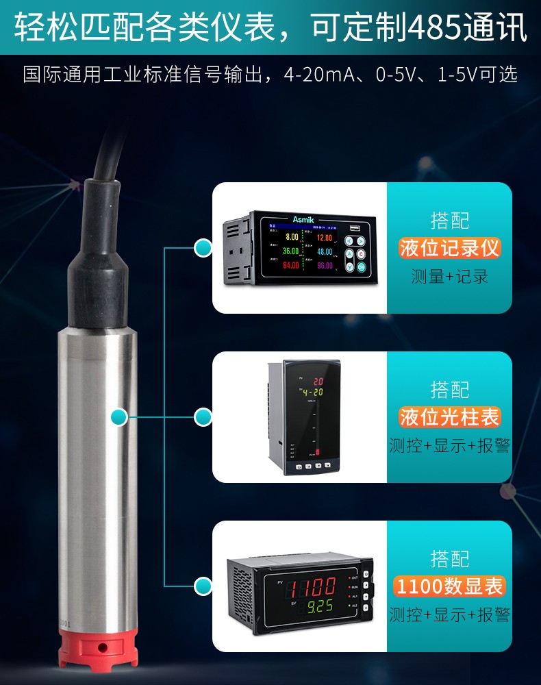 彩名堂MIK-P260S投入式液位变送器产品搭配