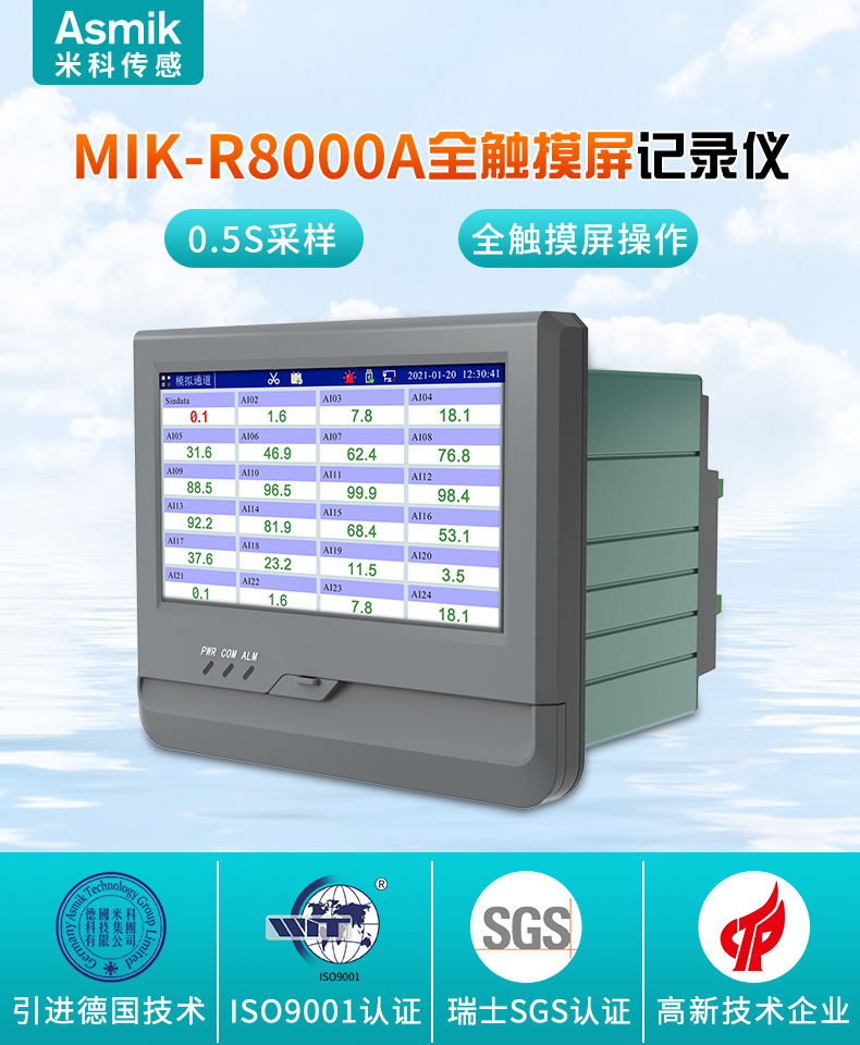 彩名堂MIK-R8000A无纸记录仪产品大图