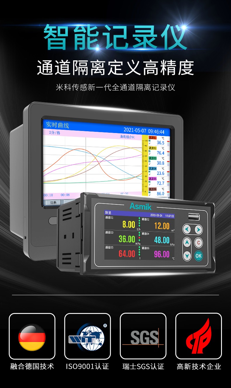 彩名堂MIK-R200T无纸记录仪产品